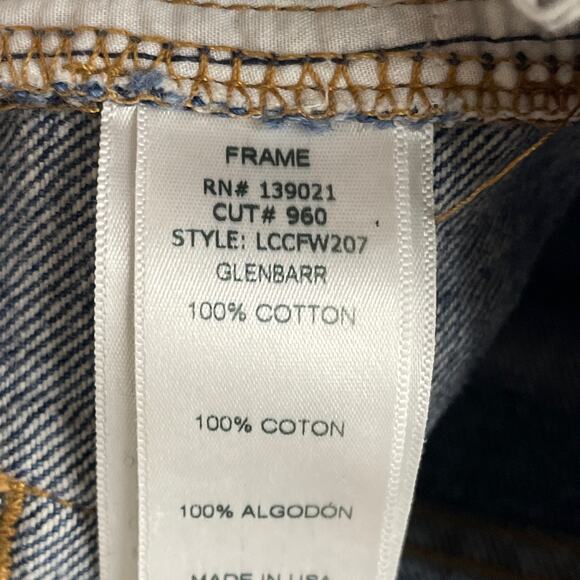 Frame Denim Le Cutoff Jean Shorts Glenbarr Blue Denim Distressed Size 28 - Picture 7 of 9